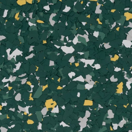 Green and Gold (FB-982) flake blend sample from Torginol